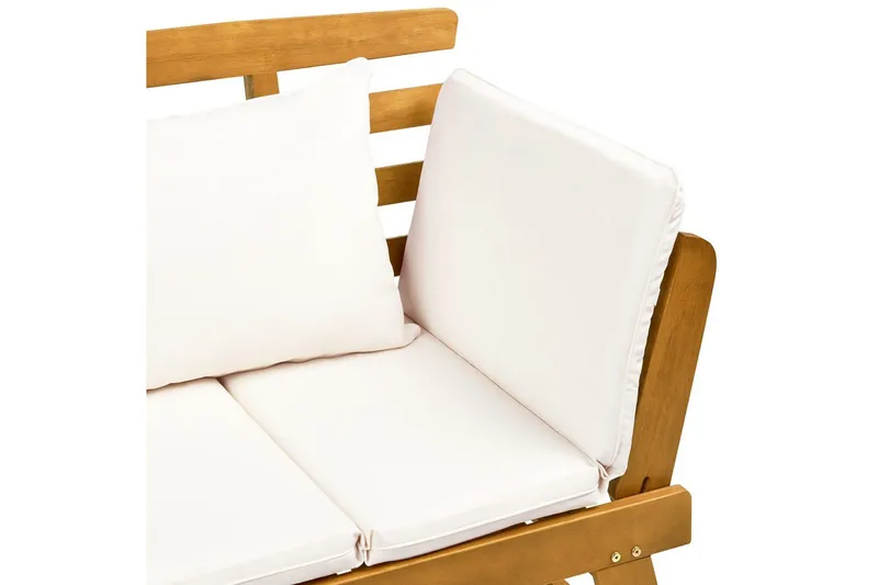 Bänk Portici Ljus trä, vit - Ljus trä, vit - Utemöbler - Utesoffa - Trädgårdsbänk & utebänk