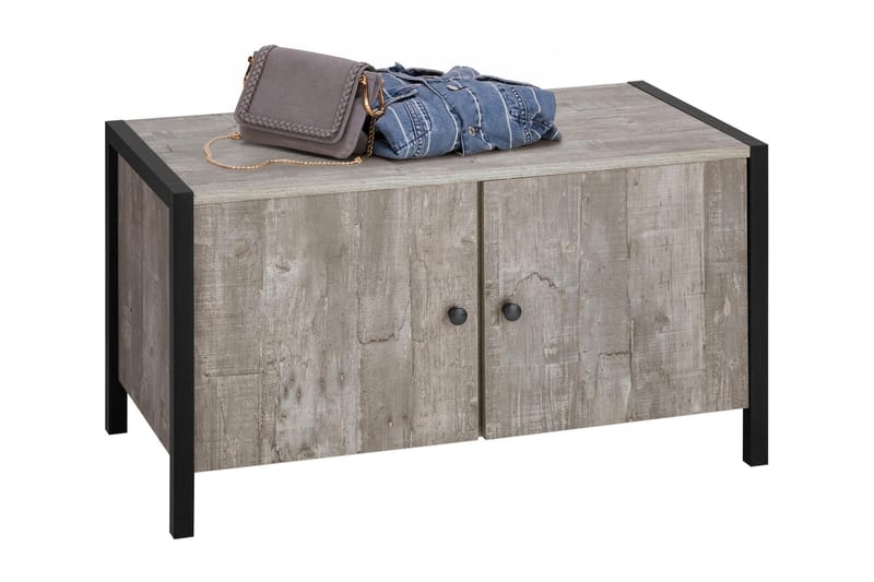Bagnum Sittbänk 80 cm - Grå/Svart - Möbler - Stolar & fåtöljer - Sittbänk - Hallbänk - Hallbänk med förvaring
