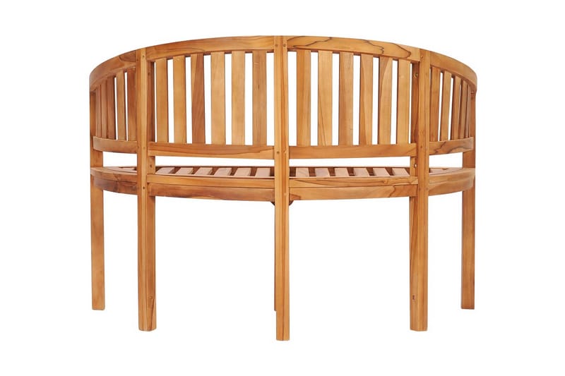 Bananbänk 120 cm massiv teak - Brun - Sittbänk - Bänk med ryggstöd