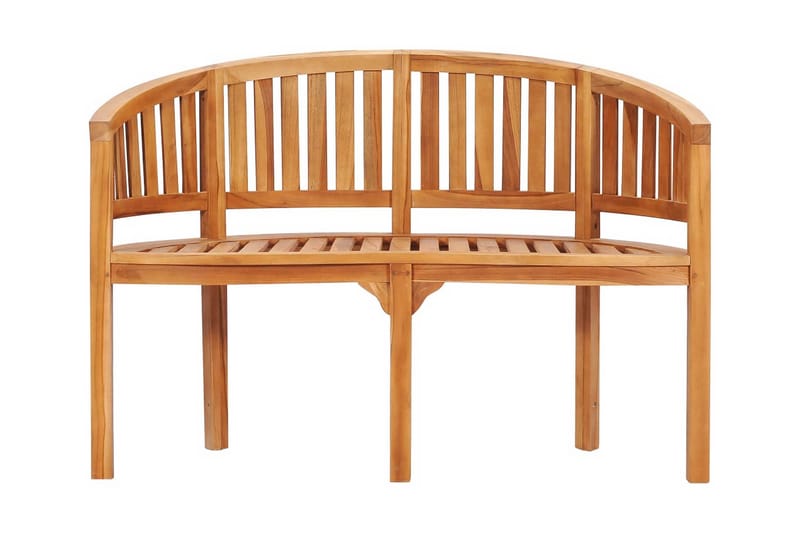 Bananbänk 120 cm massiv teak - Brun - Sittbänk - Bänk med ryggstöd