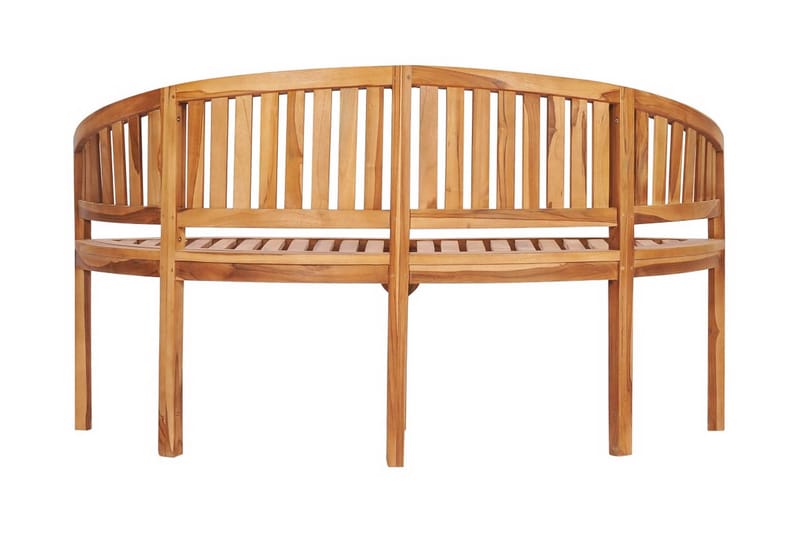 Bananbänk 151 cm massiv teak - Brun - Sittbänk - Bänk med ryggstöd