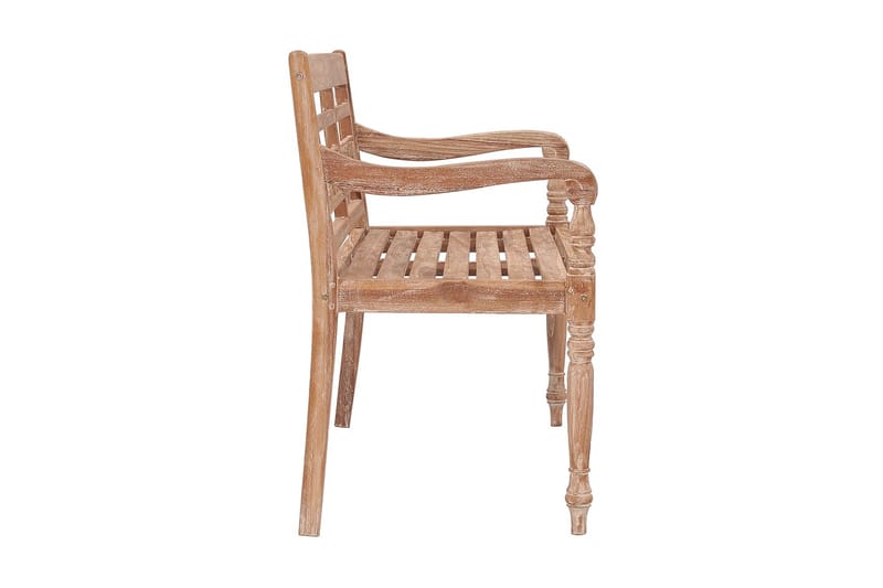 Bataviabänk 120 cm vitkalkad finish massiv teak - Brun - Möbler - Stolar & fåtöljer - Sittbänk