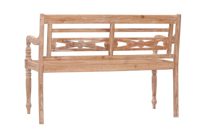 Bataviabänk 120 cm vitkalkad finish massiv teak - Brun - Möbler - Stolar & fåtöljer - Sittbänk