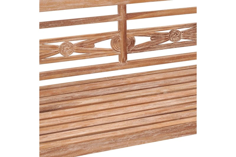 Bataviabänk 120 cm vitkalkad finish massiv teak - Brun - Möbler - Stolar & fåtöljer - Sittbänk