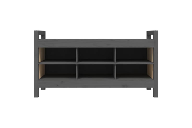 beBasic Skobänk grå 110x40x60 cm massiv furu - Grey - Möbler - Stolar & fåtöljer - Sittbänk - Skobänk & skohylla med bänk