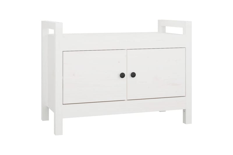 beBasic Skobänk vit 80x40x60 cm massiv furu - White - Hallförvaring - Skobänk & skohylla med bänk