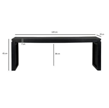 Belora Bänk 120 cm i massiv trä - Djupsvart - Möbler - Stolar & fåtöljer - Sittbänk - Hallbänk