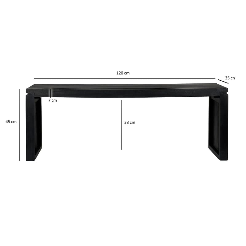 Belora Bänk 120 cm i massiv trä - Djupsvart - Möbler - Stolar & fåtöljer - Sittbänk - Hallbänk