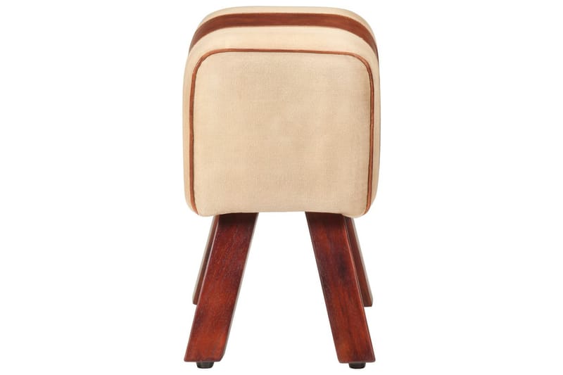 Bockbänk 38 cm brun äkta skinn och massivt mangoträ - Brun - Möbler - Stolar & fåtöljer - Sittbänk - Hallbänk