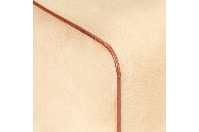 Bockbänk 38 cm brun äkta skinn och massivt mangoträ - Brun - Möbler - Stolar & fåtöljer - Sittbänk - Hallbänk