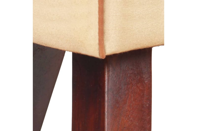 Bockbänk 38 cm brun äkta skinn och massivt mangoträ - Brun - Möbler - Stolar & fåtöljer - Sittbänk - Hallbänk