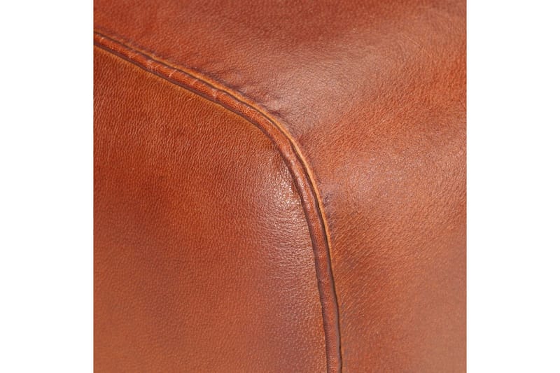 Bockbänk 58 cm brun äkta skinn och massivt mangoträ - Brun - Möbler - Stolar & fåtöljer - Sittbänk - Hallbänk