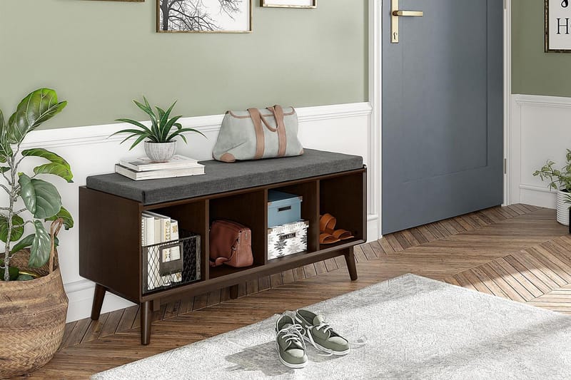 Brittany Sittbänk 118 cm Brun - Novogratz - Möbler - Stolar & fåtöljer - Sittbänk - Hallbänk - Hallbänk med förvaring