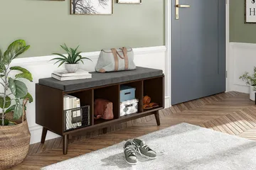 Brittany Sittbänk 118 cm Brun - Novogratz - Möbler - Stolar & fåtöljer - Sittbänk - Hallbänk - Hallbänk med förvaring