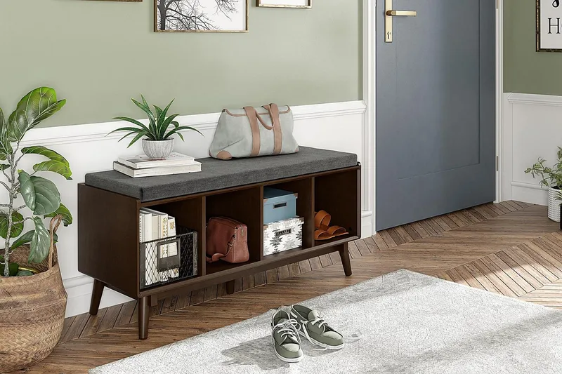 Brittany Sittbänk 118 cm Brun - Novogratz - Möbler - Stolar & fåtöljer - Sittbänk - Hallbänk - Hallbänk med förvaring