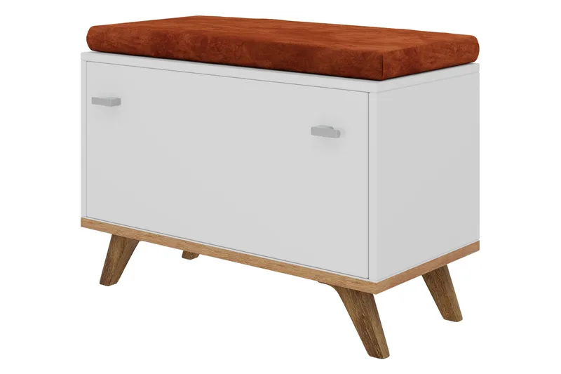 Cheshunt Sittbänk med förvaring, Vit/Ek