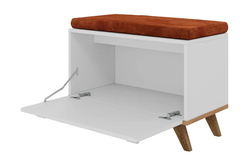 Cheshunt Sittbänk med förvaring - Vit/Ek - Möbler - Stolar & fåtöljer - Sittbänk - Hallbänk - Hallbänk med förvaring