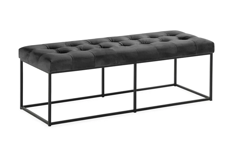 Ella Sittbänk 120 cm Rutig, Mörkgrå