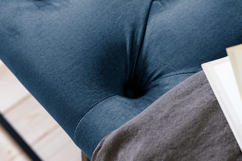 Ella Sittbänk 120cm Djuphäftad - Blå/Sammet - Möbler - Stolar & fåtöljer - Sittbänk - Hallbänk