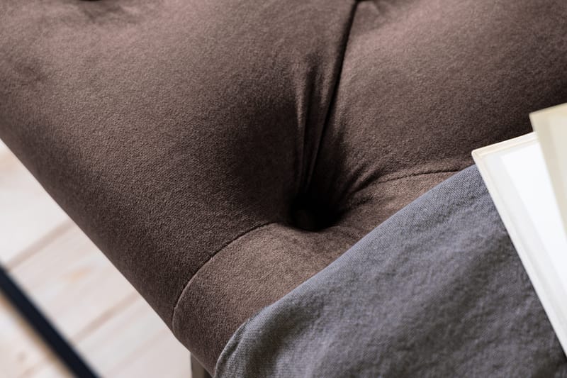 Ella Sittbänk 120cm Djuphäftad - Brun/Sammet - Möbler - Stolar & fåtöljer - Sittbänk - Hallbänk