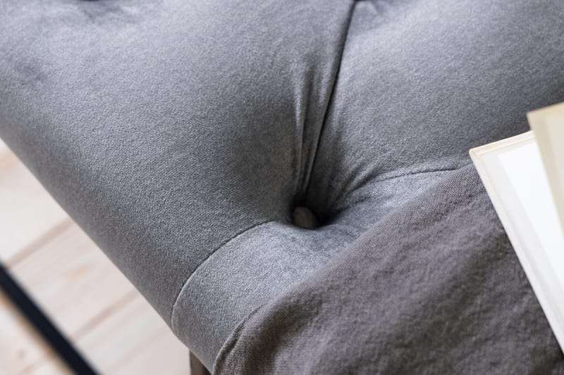 Ella Sittbänk 120cm Djuphäftad - Grå/Sammet - Möbler - Stolar & fåtöljer - Sittbänk - Hallbänk
