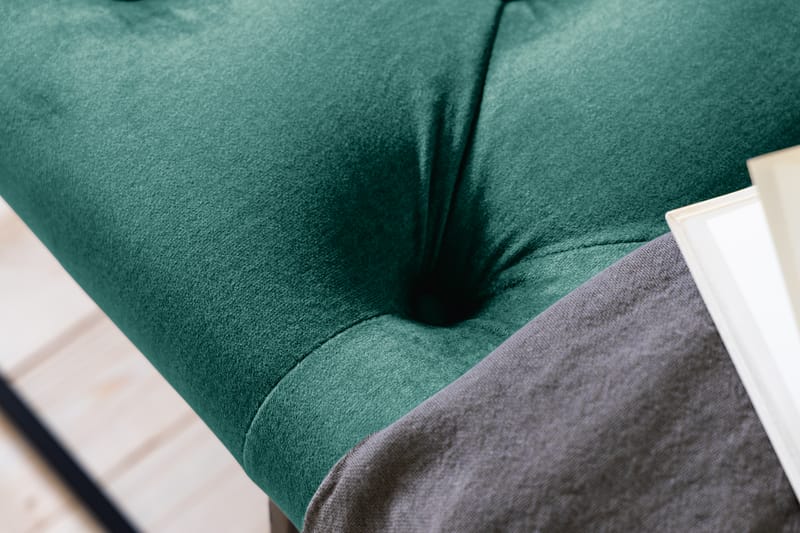 Ella Sittbänk 120cm Djuphäftad - Grön/Sammet - Möbler - Stolar & fåtöljer - Sittbänk - Hallbänk