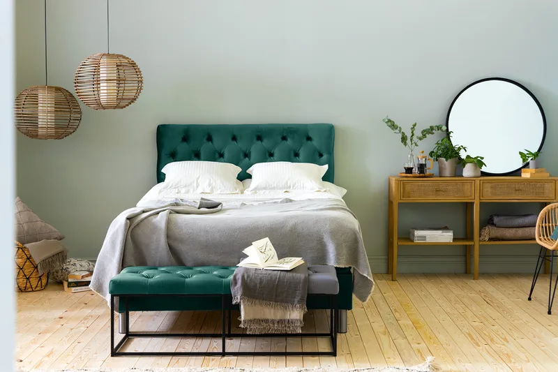 Ella Sittbänk 120cm Djuphäftad - Grön/Sammet - Möbler - Stolar & fåtöljer - Sittbänk - Hallbänk