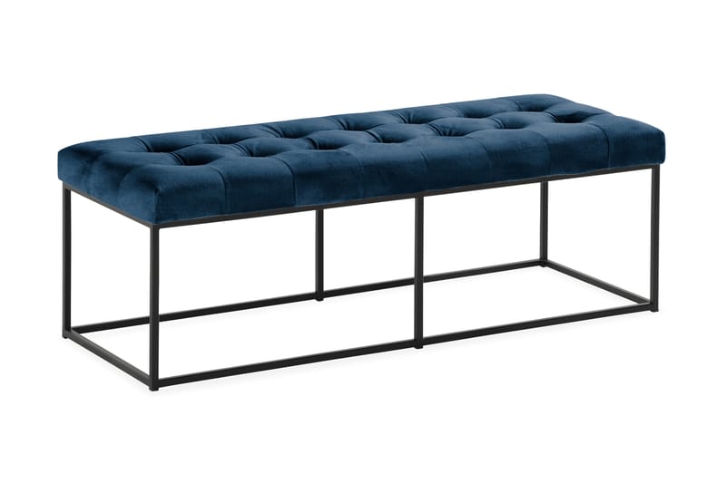 Ella Sittbänk 120cm Rutig - Blå/Sammet - Möbler - Stolar & fåtöljer - Sittbänk - Hallbänk