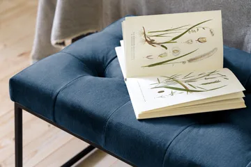 Ella Sittbänk 120cm Rutig - Blå/Sammet - Möbler - Stolar & fåtöljer - Sittbänk - Hallbänk