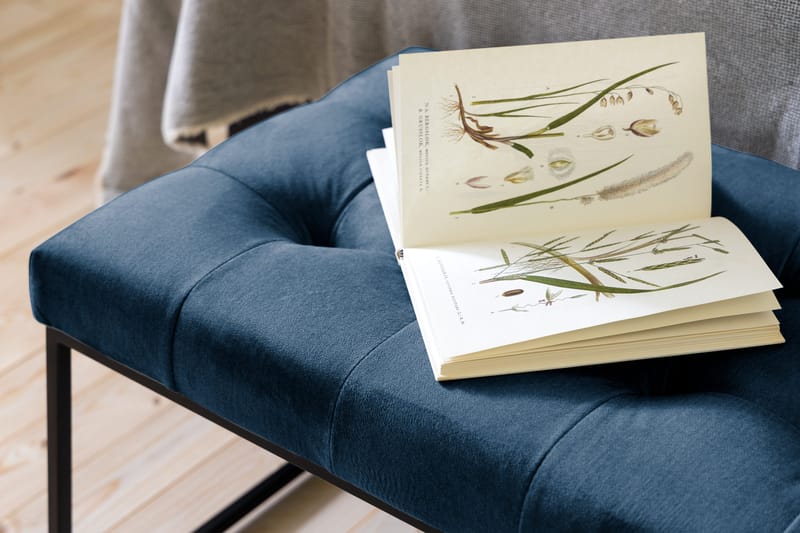 Ella Sittbänk 120cm Rutig - Blå/Sammet - Möbler - Stolar & fåtöljer - Sittbänk - Hallbänk