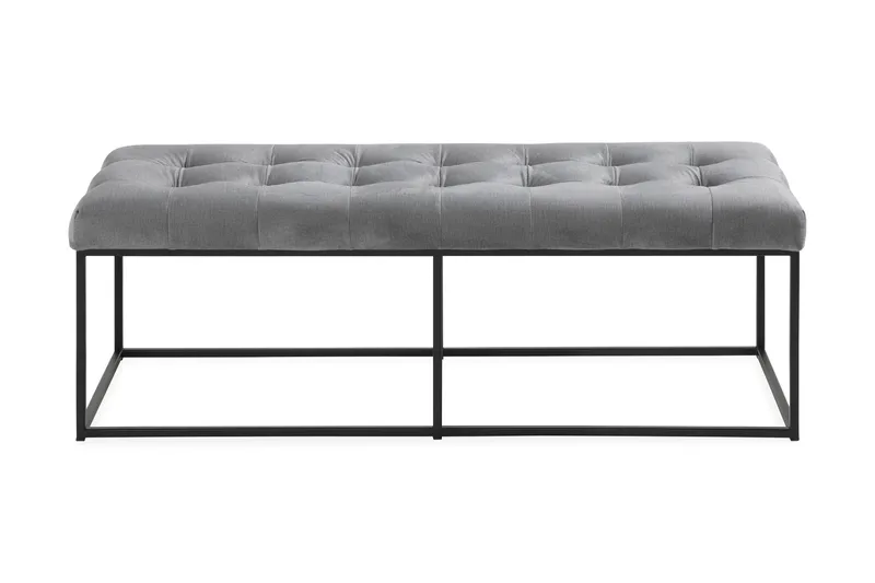 Ella Sittbänk 120cm Rutig - Grå/Sammet - Möbler - Stolar & fåtöljer - Sittbänk - Hallbänk