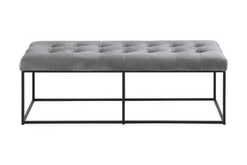 Ella Sittbänk 120cm Rutig - Grå/Sammet - Möbler - Stolar & fåtöljer - Sittbänk - Hallbänk