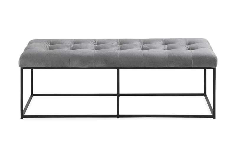 Ella Sittbänk 120cm Rutig - Grå/Sammet - Möbler - Stolar & fåtöljer - Sittbänk - Hallbänk