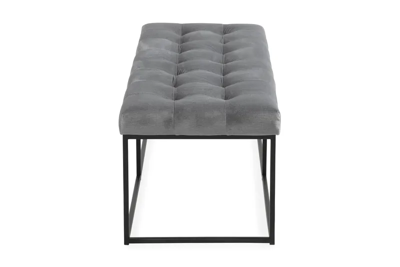 Ella Sittbänk 120cm Rutig - Grå/Sammet - Möbler - Stolar & fåtöljer - Sittbänk - Hallbänk