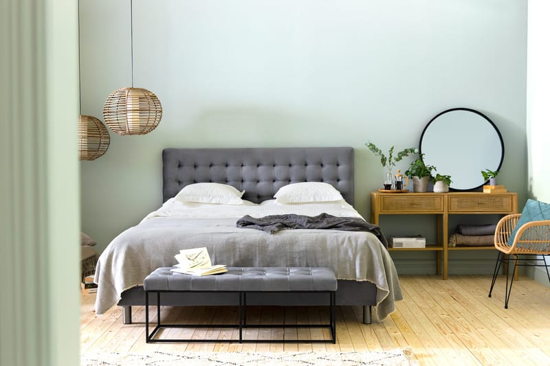 Ella Sittbänk 120cm Rutig - Grå/Sammet - Möbler - Stolar & fåtöljer - Sittbänk - Hallbänk