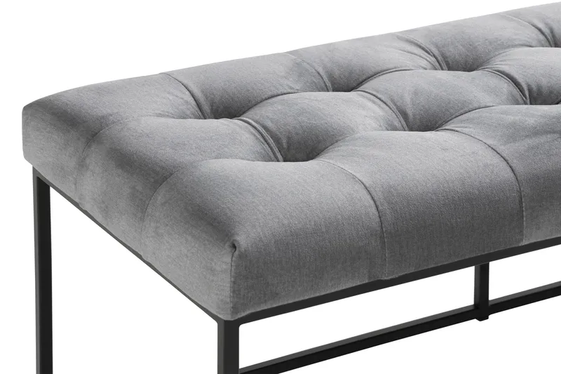 Ella Sittbänk 120cm Rutig - Grå/Sammet - Möbler - Stolar & fåtöljer - Sittbänk - Hallbänk