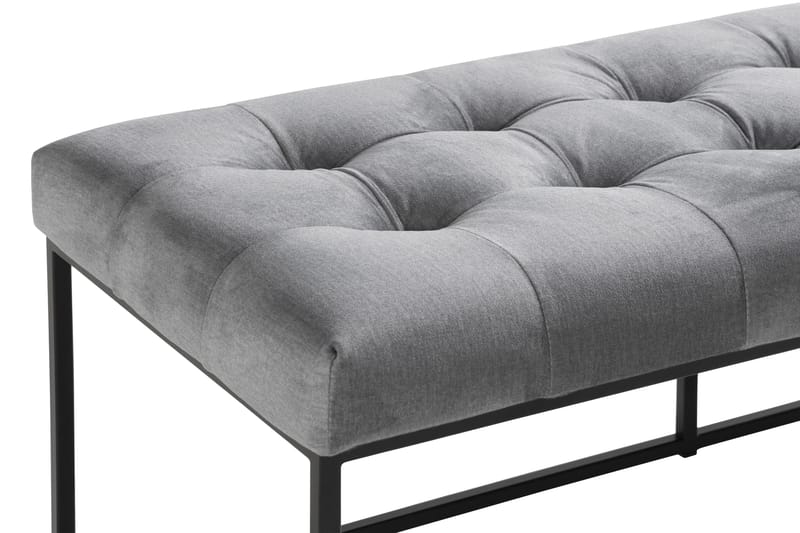 Ella Sittbänk 120cm Rutig - Grå/Sammet - Möbler - Stolar & fåtöljer - Sittbänk - Hallbänk