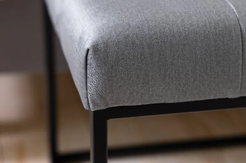 Ella Sittbänk 120cm Rutig - Grå/Sammet - Möbler - Stolar & fåtöljer - Sittbänk - Hallbänk