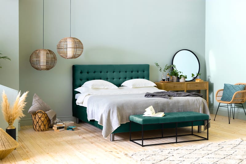 Ella Sittbänk 120cm Rutig - Grön/Sammet - Möbler - Stolar & fåtöljer - Sittbänk - Hallbänk