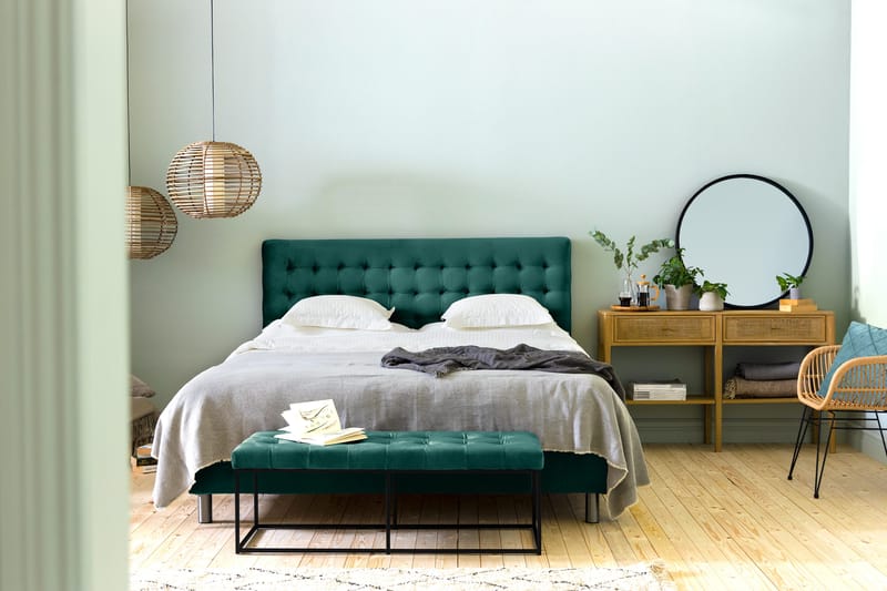 Ella Sittbänk 120cm Rutig - Grön/Sammet - Möbler - Stolar & fåtöljer - Sittbänk - Hallbänk