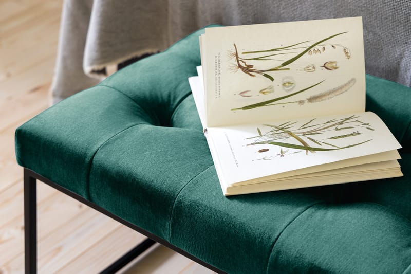 Ella Sittbänk 120cm Rutig - Grön/Sammet - Möbler - Stolar & fåtöljer - Sittbänk - Hallbänk