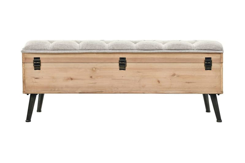 Förvaringsbänk 110 cm massivt granträ - Brun - Möbler - Stolar & fåtöljer - Sittbänk - Hallbänk - Hallbänk med förvaring