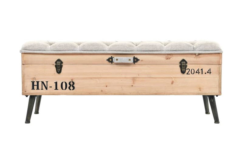 Förvaringsbänk 110 cm massivt granträ - Brun - Möbler - Stolar & fåtöljer - Sittbänk - Hallbänk - Hallbänk med förvaring