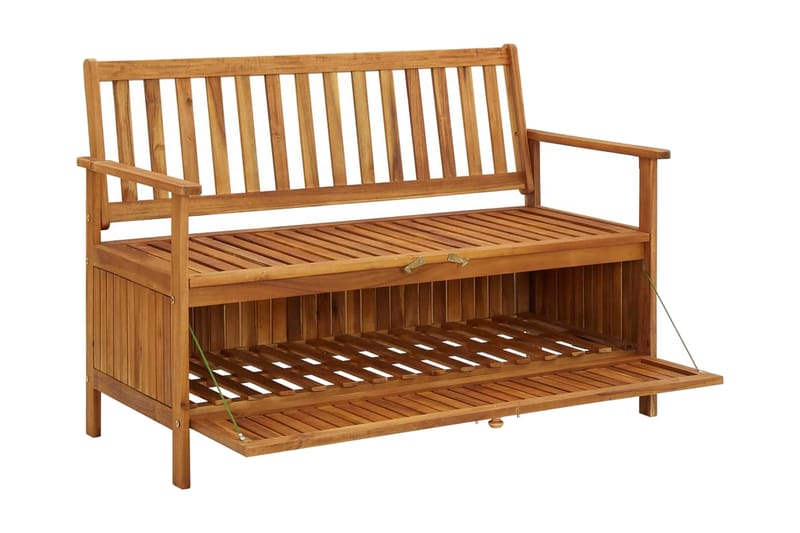 Förvaringsbänk 120 cm massivt akaciaträ - Brun - Möbler - Stolar & fåtöljer - Sittbänk - Sittbänk med förvaring