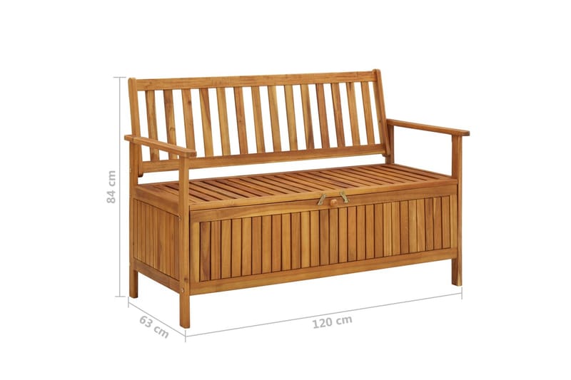 Förvaringsbänk 120 cm massivt akaciaträ - Brun - Möbler - Stolar & fåtöljer - Sittbänk - Sittbänk med förvaring