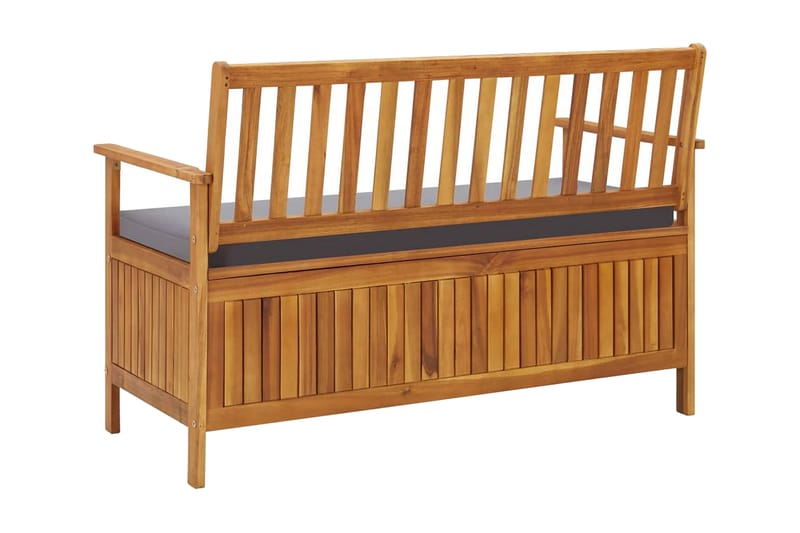 Förvaringsbänk 120 cm massivt akaciaträ - Grå - Möbler - Stolar & fåtöljer - Sittbänk - Sittbänk med förvaring