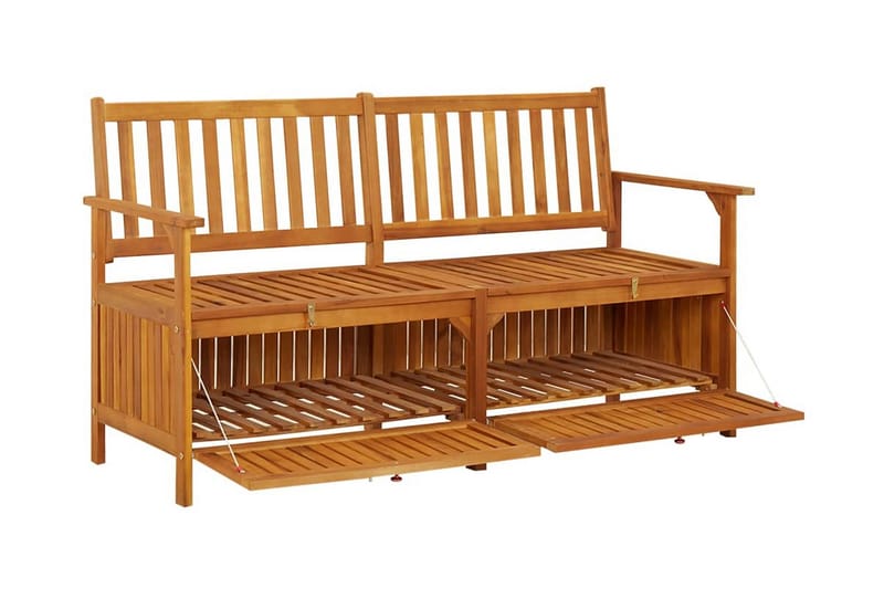 Förvaringsbänk 148 cm massivt akaciaträ - Brun - Möbler - Stolar & fåtöljer - Sittbänk
