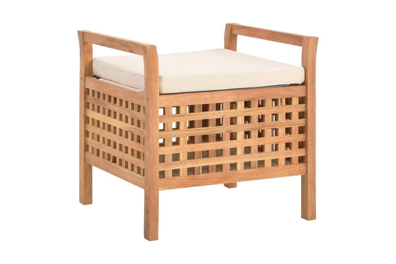 Förvaringsbänk 49x48x49 cm massivt valnötsträ - Brun - Möbler - Stolar & fåtöljer - Sittbänk - Hallbänk - Hallbänk med förvaring