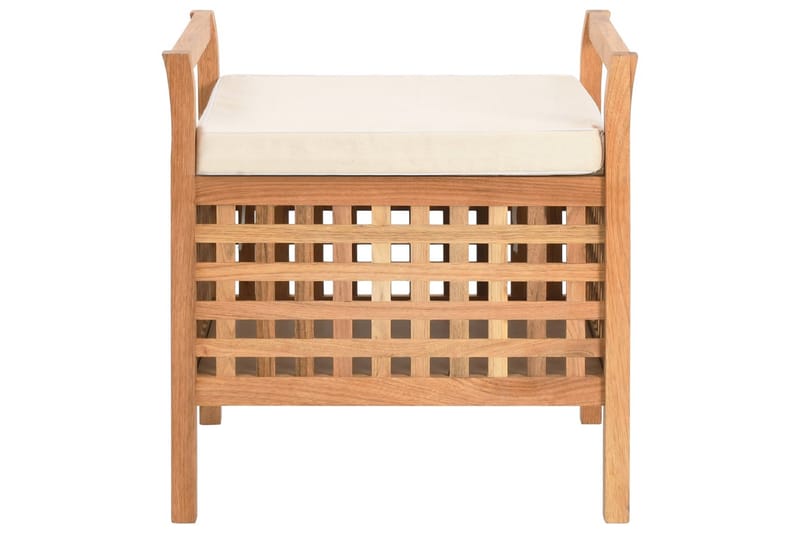 Förvaringsbänk 49x48x49 cm massivt valnötsträ - Brun - Möbler - Stolar & fåtöljer - Sittbänk - Hallbänk - Hallbänk med förvaring