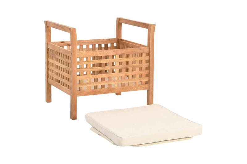 Förvaringsbänk 49x48x49 cm massivt valnötsträ - Brun - Möbler - Stolar & fåtöljer - Sittbänk - Hallbänk - Hallbänk med förvaring